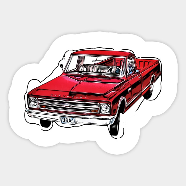 Chevy 1967 pickups Sticker by AaaahEeeekStudio